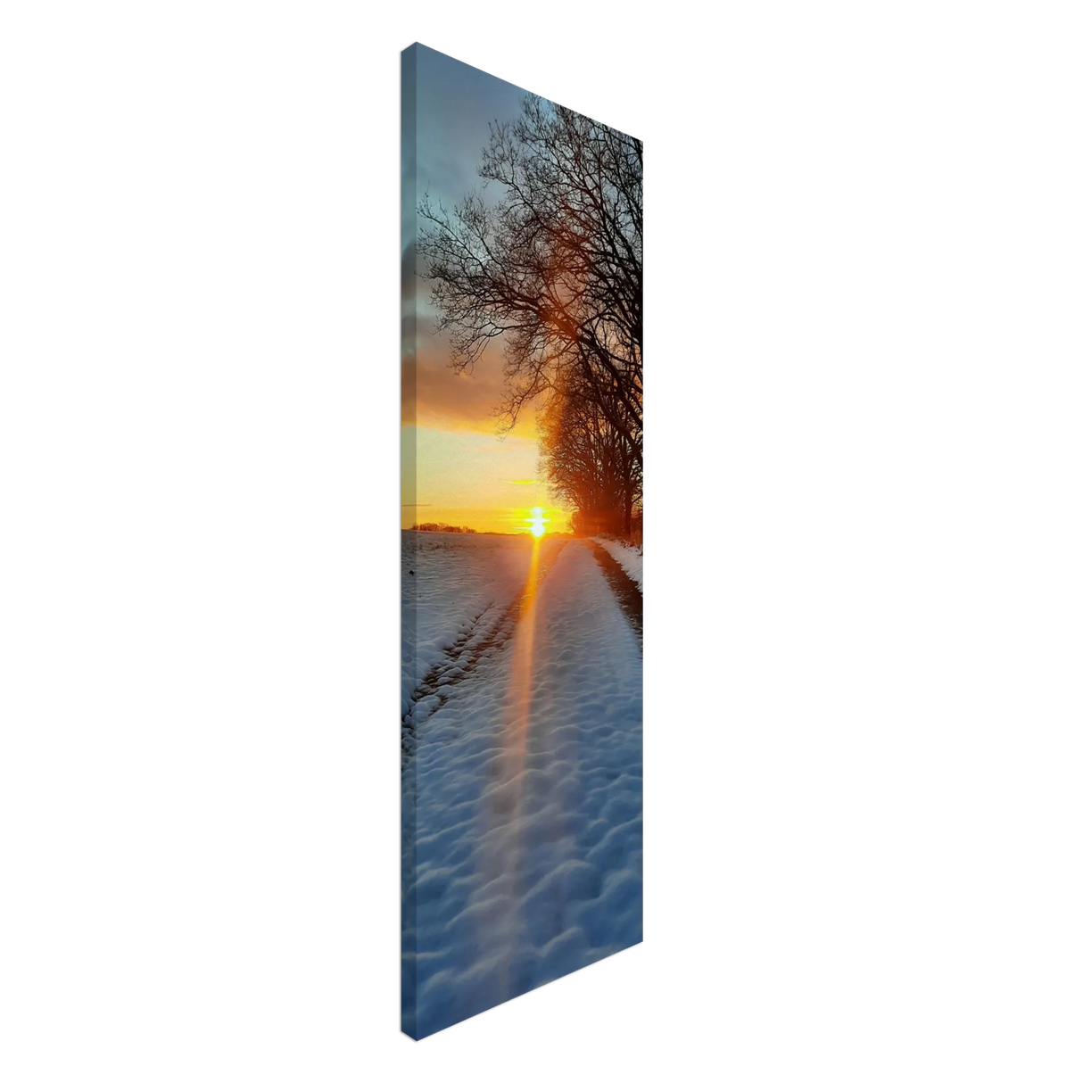Dekoration mit Charakter. Abendrot Vor Einer Malerischen Landschaft – Hochwertiger Leinwanddruck: für stilvolle Raumgestaltung. Schlicht, elegant und wirkungsvoll.