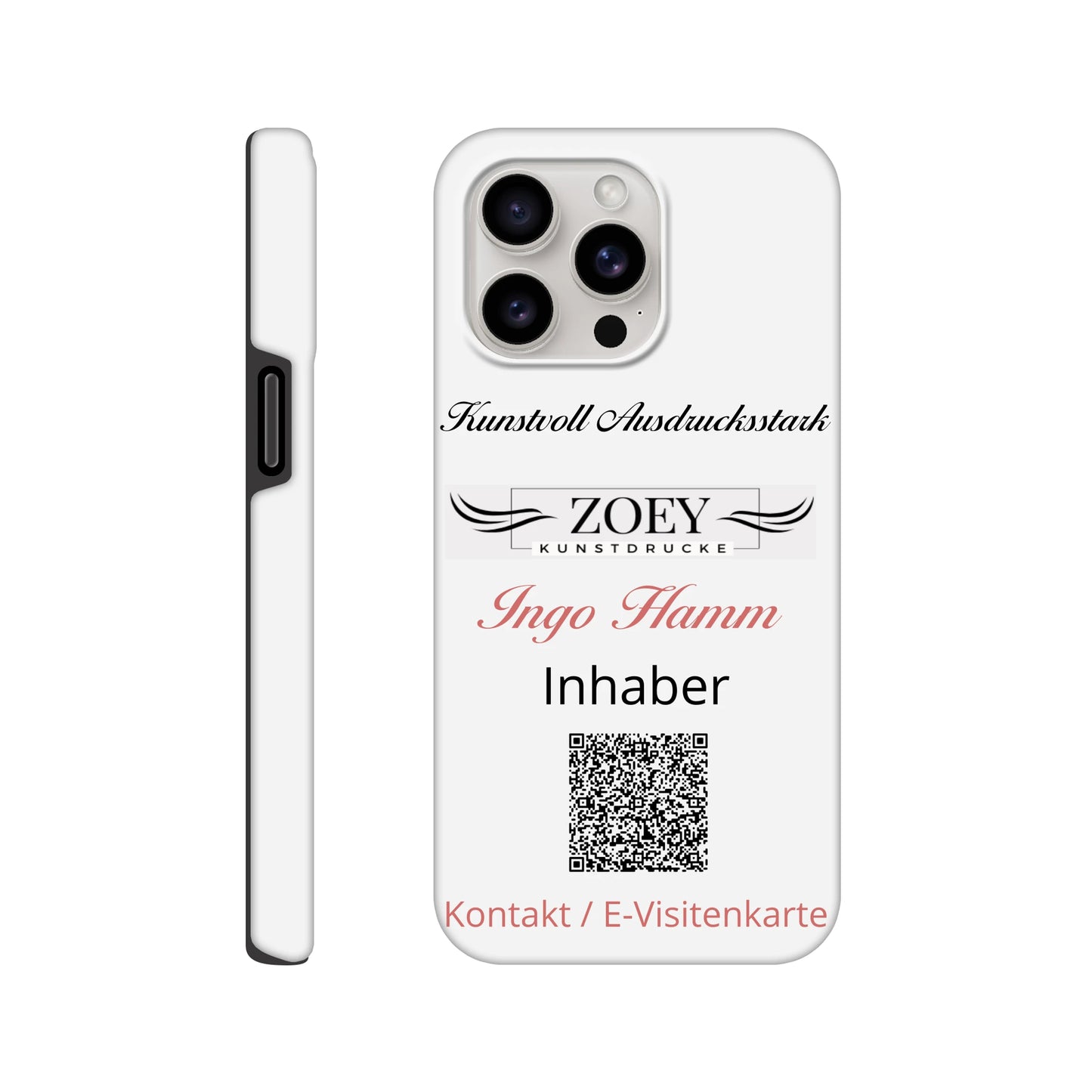 Stimmungsvolle Wandkunst für stilvolle Räume. Hartschalen Phone Case für iPhone – QR-Code Visitenkarte: passt in jedes Ambiente. Eine besondere Bereicherung für jeden Raum.