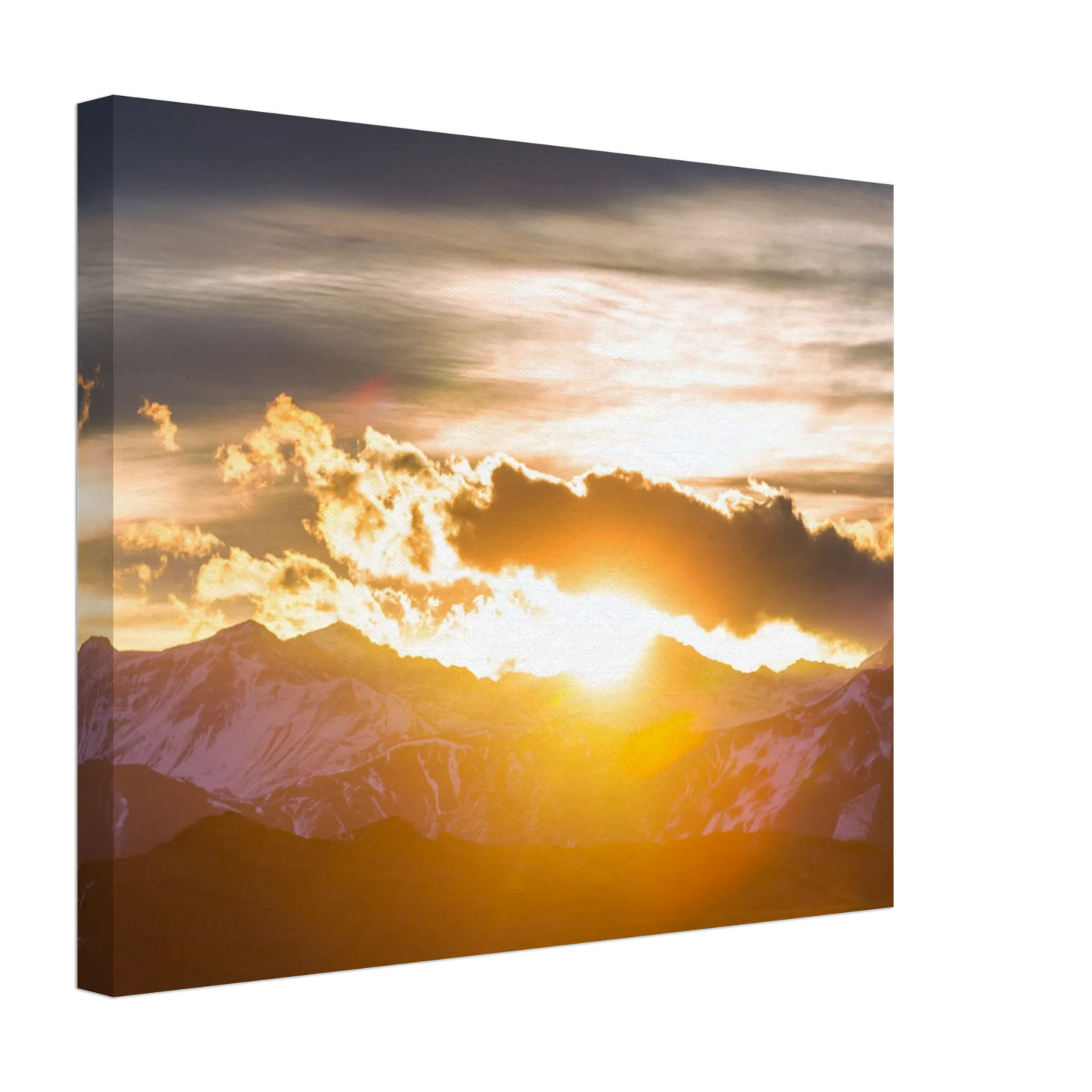 Ein Ausdruck moderner Ästhetik. Hochwertiger Kunstdrucke auf Leinwand - Sonnenaufgang: für stilvolle Raumgestaltung. Eine besondere Bereicherung für jeden Raum.