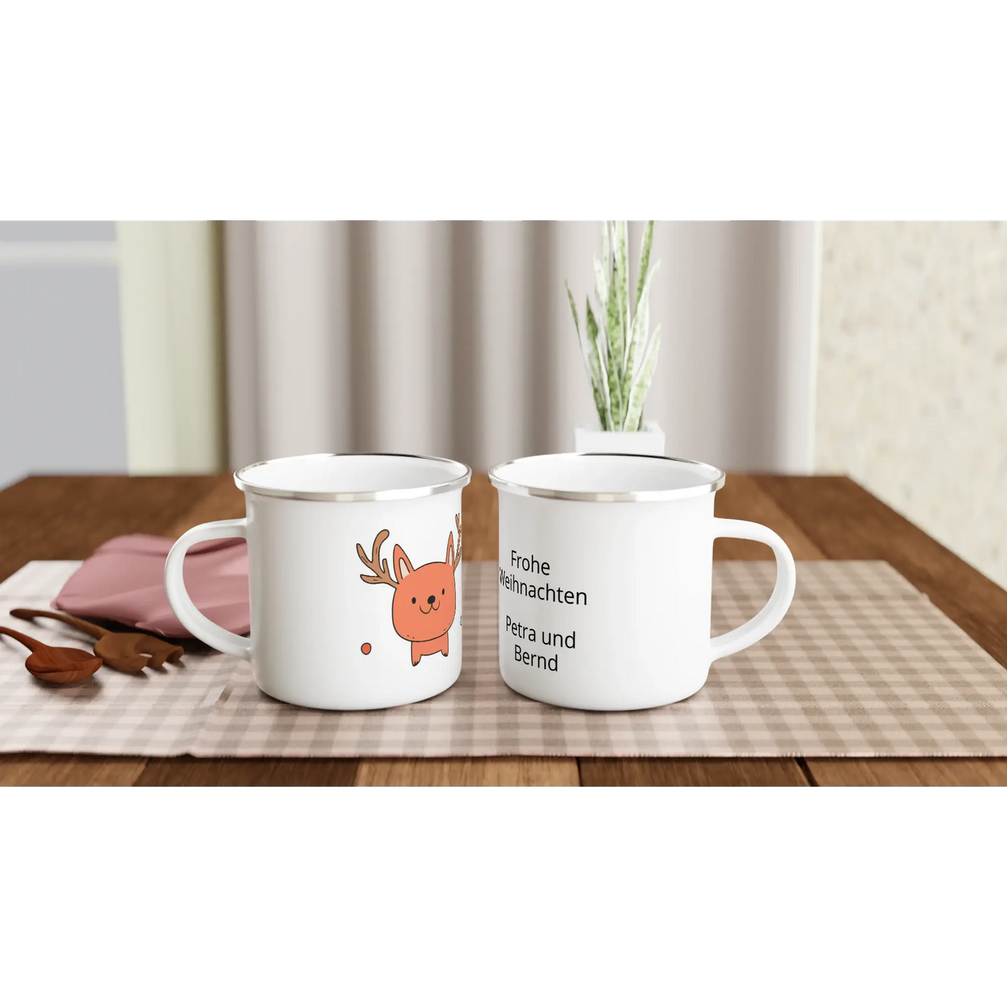 Emaille-Becher mit 12 oz ca 340 ML Premiumtasse mit Motiv zu Weihnachten 🎅 - Zoey Kunstdrucke