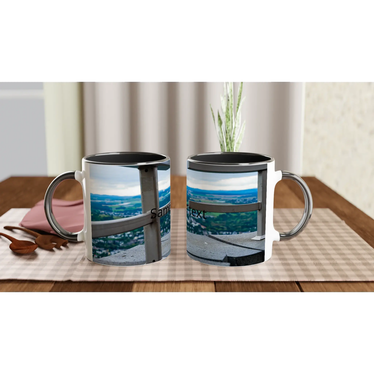 White 11oz Ceramic Mug with Color Inside - Zoey Kunstdrucke