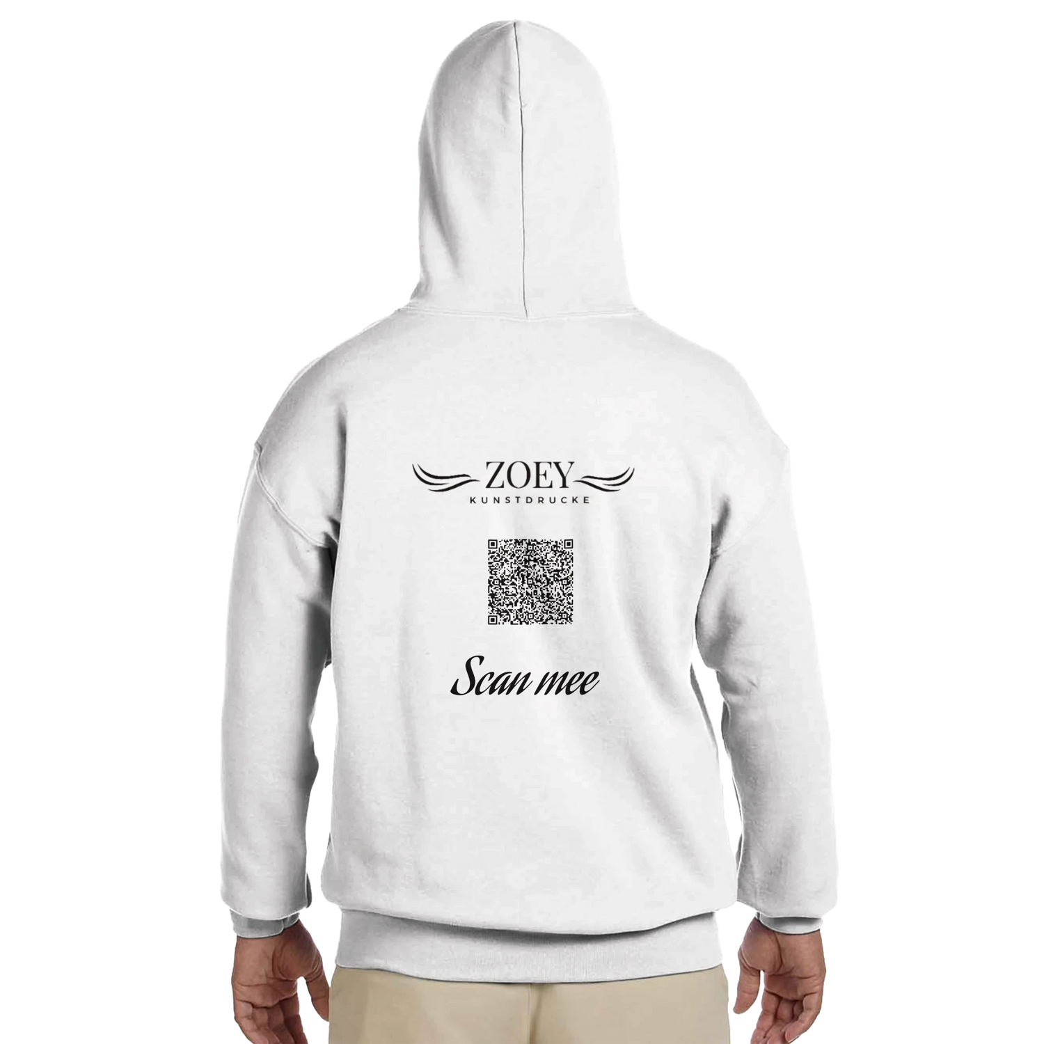 Kunstdrucke - Bild von der Rückseite - Qr code auf einem Pullover