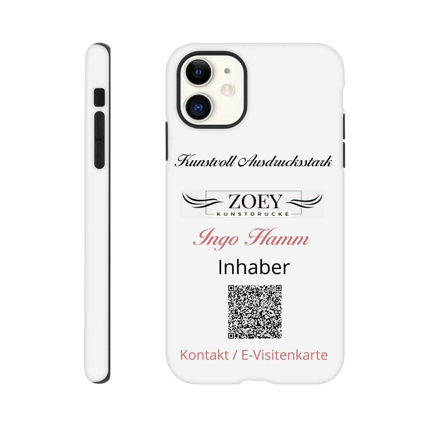 Stimmungsvolle Wandkunst für stilvolle Räume. Hartschalen Phone Case für iPhone – QR-Code Visitenkarte: passt in jedes Ambiente. Schlicht, elegant und wirkungsvoll.