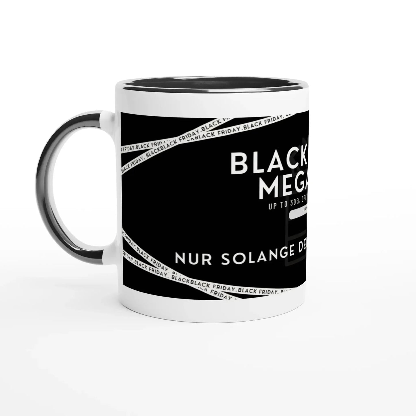 Ein Ausdruck moderner Ästhetik. Personalisierbare Keramiktasse mit farbigem Rand | 312 ml Black friday Spezial 25 % auf Tassen und Flaschen: passt in jedes Ambiente. Schlicht, elegant und wirkungsvoll.