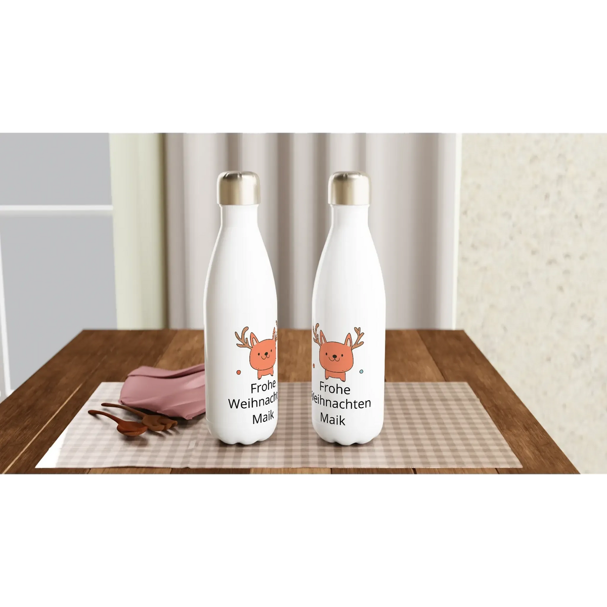 Stimmungsvolle Wandkunst für stilvolle Räume. White 17oz 480 ml Wasserflasche aus Edelstahl mit Weihnachtsmotiv 🎅: zeitlos und harmonisch. Eine besondere Bereicherung für jeden Raum.