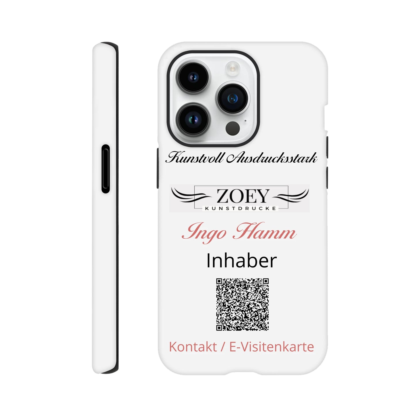 Stimmungsvolle Wandkunst für stilvolle Räume. Hartschalen Phone Case für iPhone – QR-Code Visitenkarte: zeitlos und harmonisch. Eine besondere Bereicherung für jeden Raum.