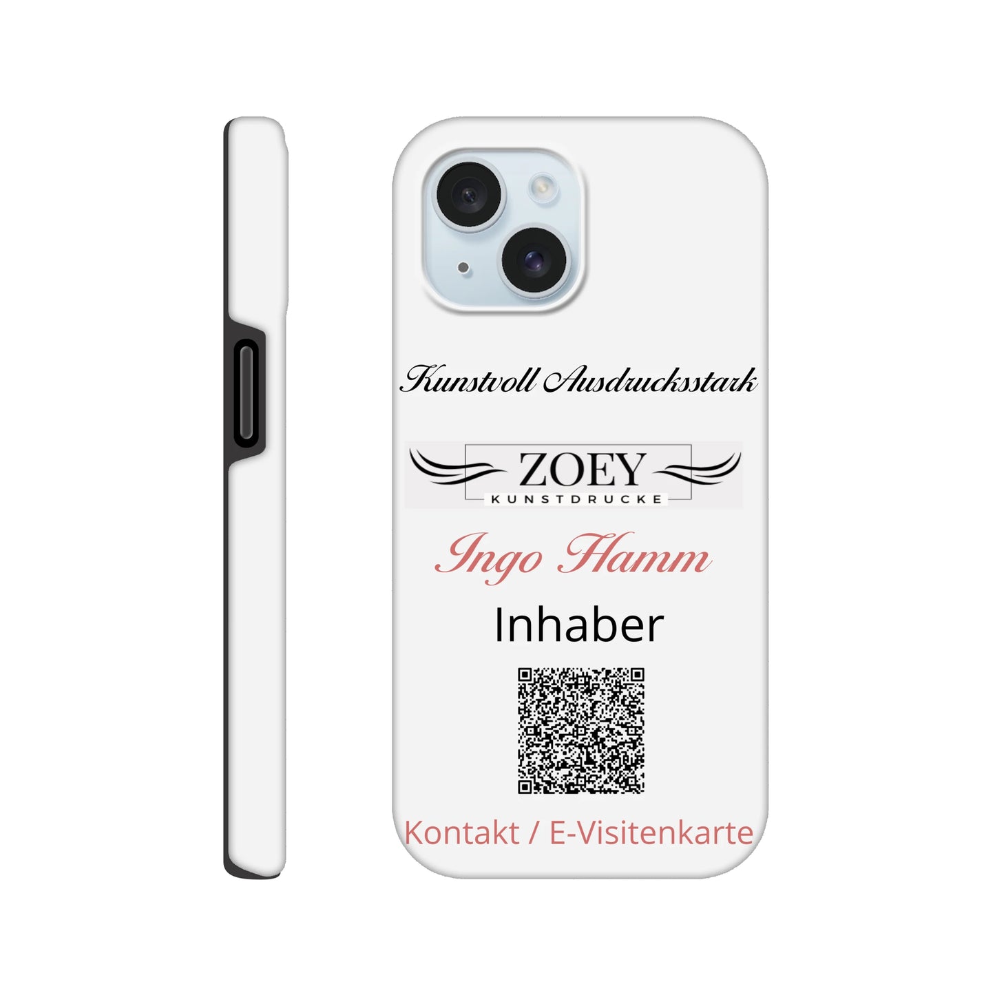Stimmungsvolle Wandkunst für stilvolle Räume. Hartschalen Phone Case für iPhone – QR-Code Visitenkarte: passt in jedes Ambiente. Eine besondere Bereicherung für jeden Raum.