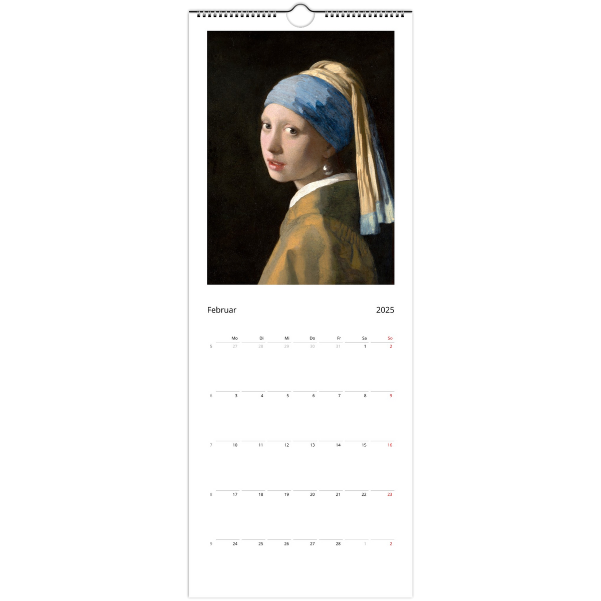 Dekoration mit Charakter. Wandkalender 2025 personalisierbar (EU & Rest der Welt): für stilvolle Raumgestaltung. Schlicht, elegant und wirkungsvoll.