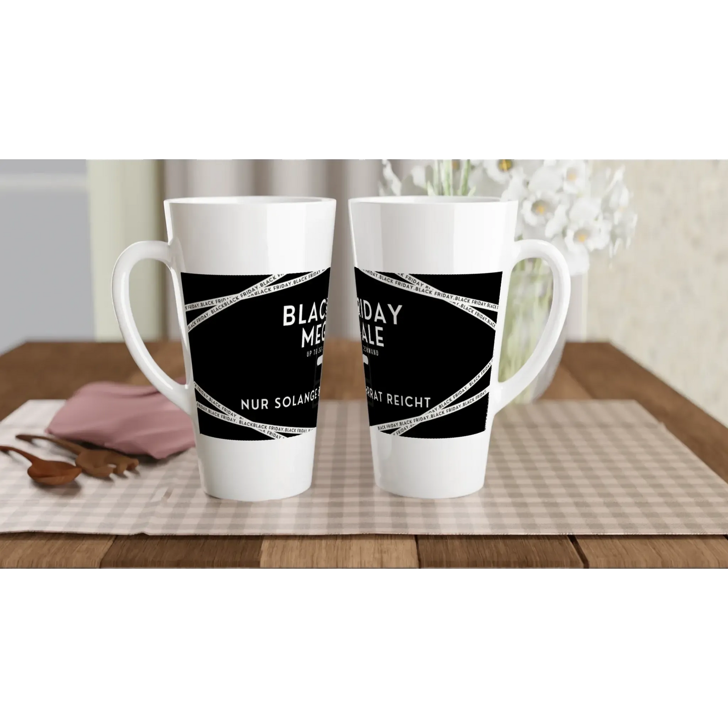Ein Ausdruck moderner Ästhetik. Personalisierbare Keramiktasse – Dein individueller Tassen- Black Friday Spezial 25 % auf alle Flaschen und Tassen: passt in jedes Ambiente. Schlicht, elegant und wirkungsvoll.