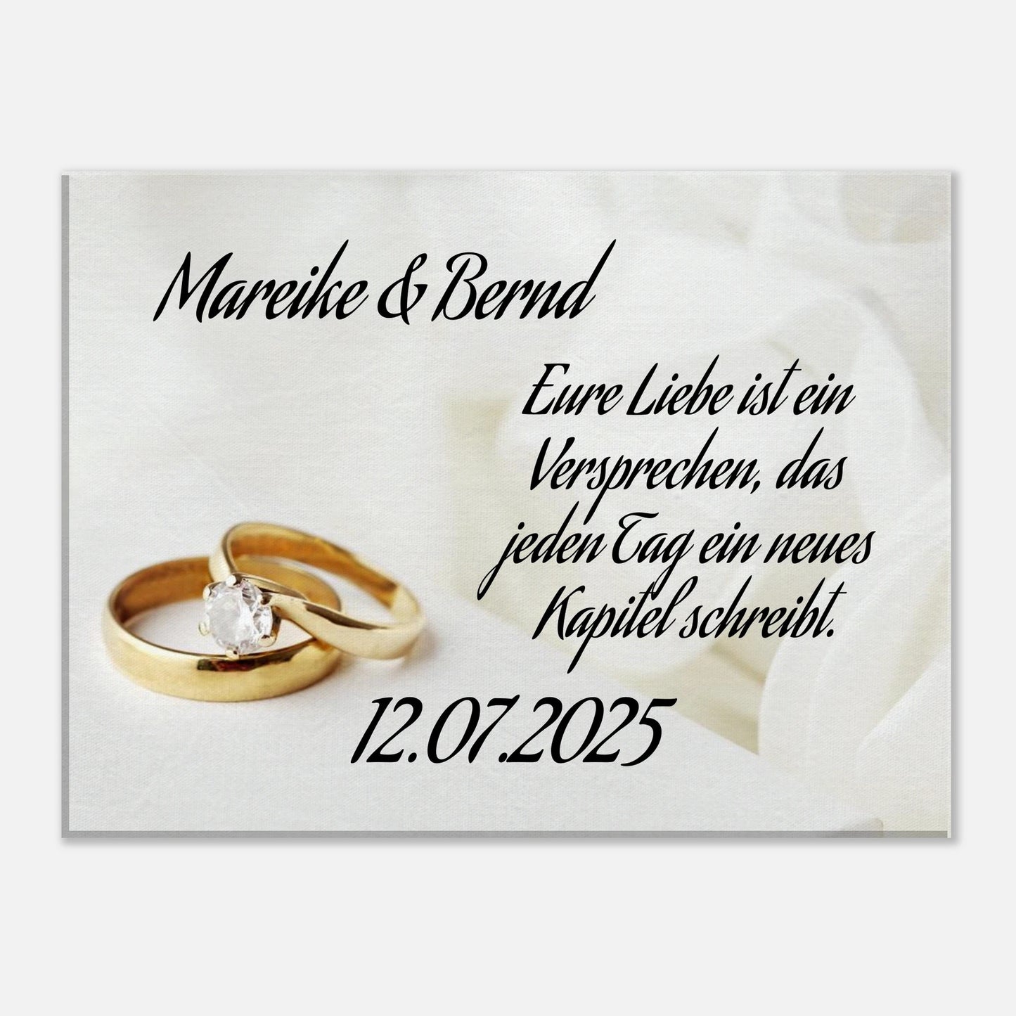 Festgehaltene Gefühle zur Hochzeit. Personalisierte Hochzeits-Leinwand – Zeitloser Kunstdruck: inspiriert durch echte Emotionen. Ein bleibendes Andenken an einen einmaligen Tag.