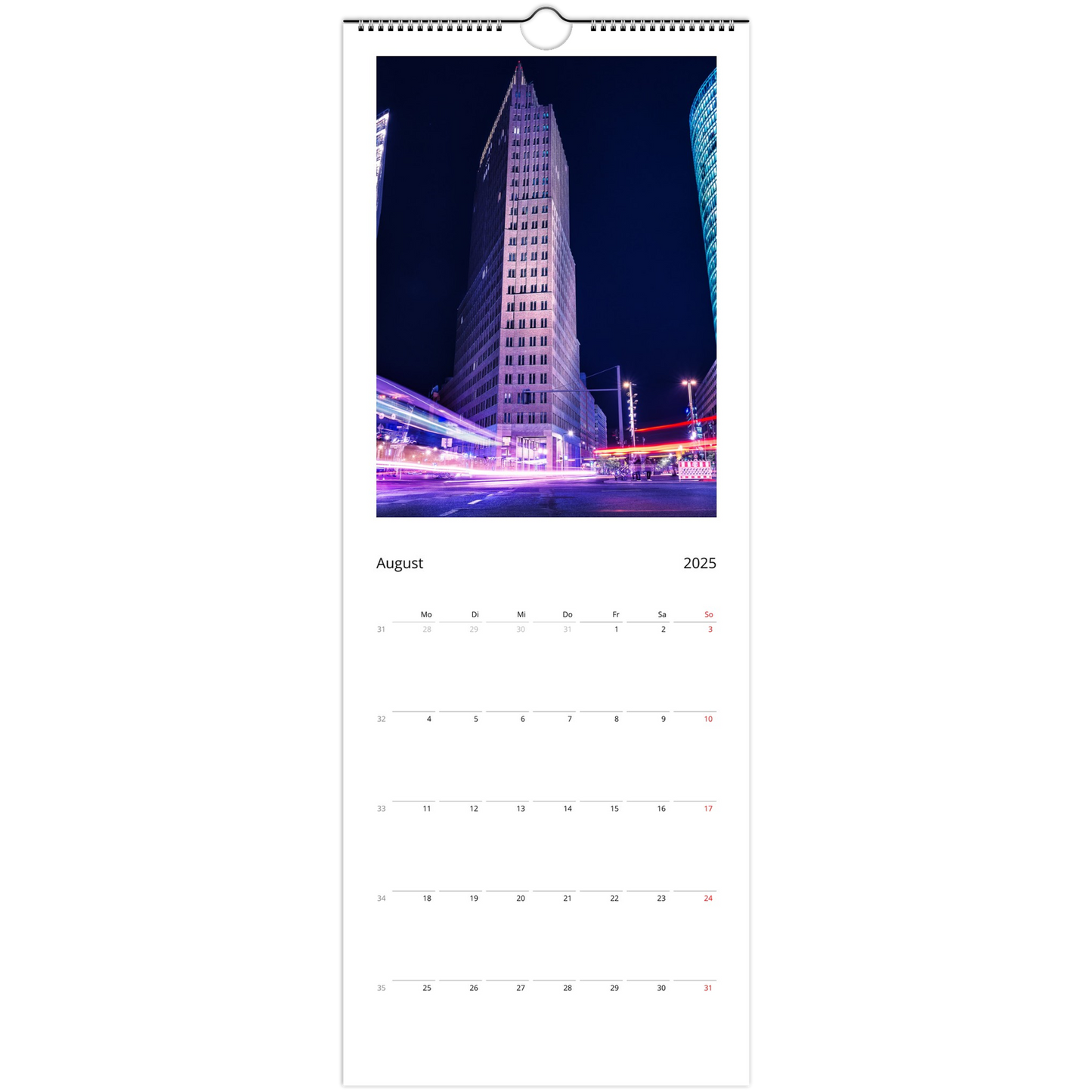 Ein Ausdruck moderner Ästhetik. Wandkalender 2025 personalisierbar (EU & Rest der Welt): zeitlos und harmonisch. Eine besondere Bereicherung für jeden Raum.
