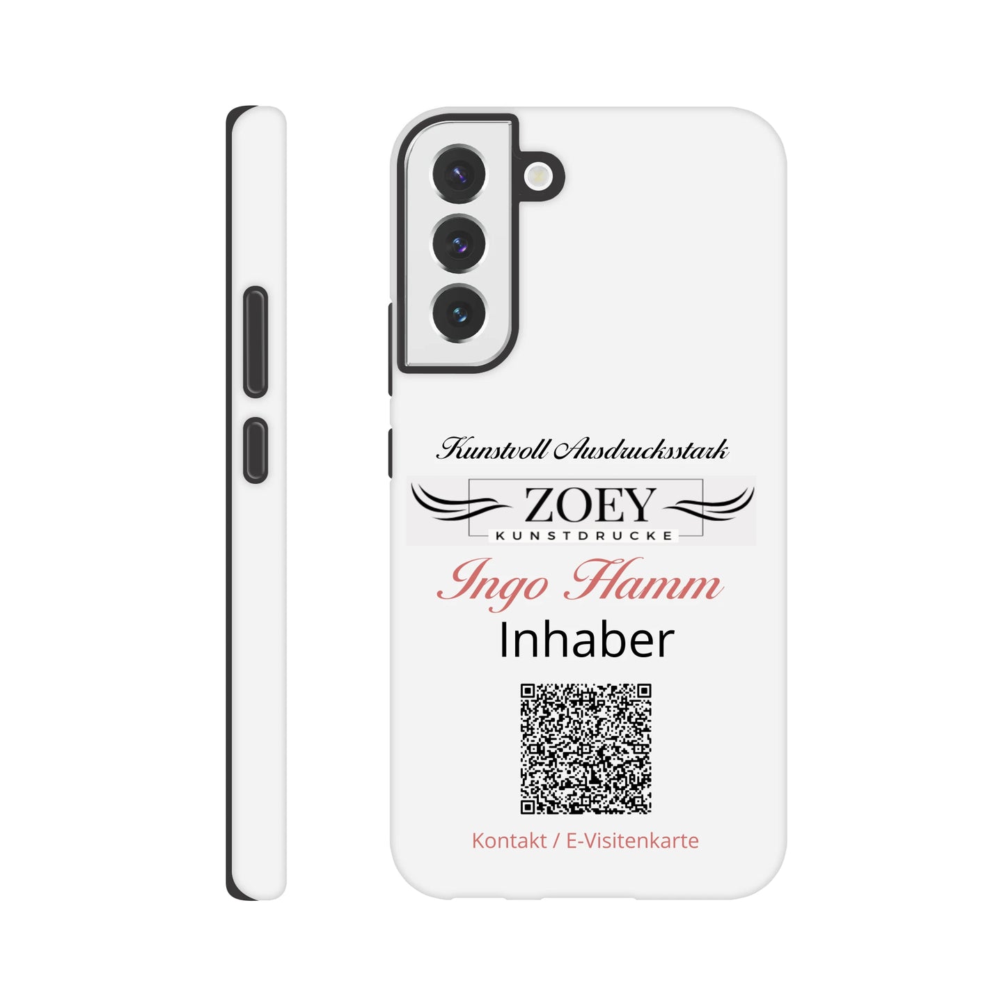 Stimmungsvolle Wandkunst für stilvolle Räume. Hartschalen Phone Case für Samsung – QR-Code Visitenkarte: zeitlos und harmonisch. Schlicht, elegant und wirkungsvoll.