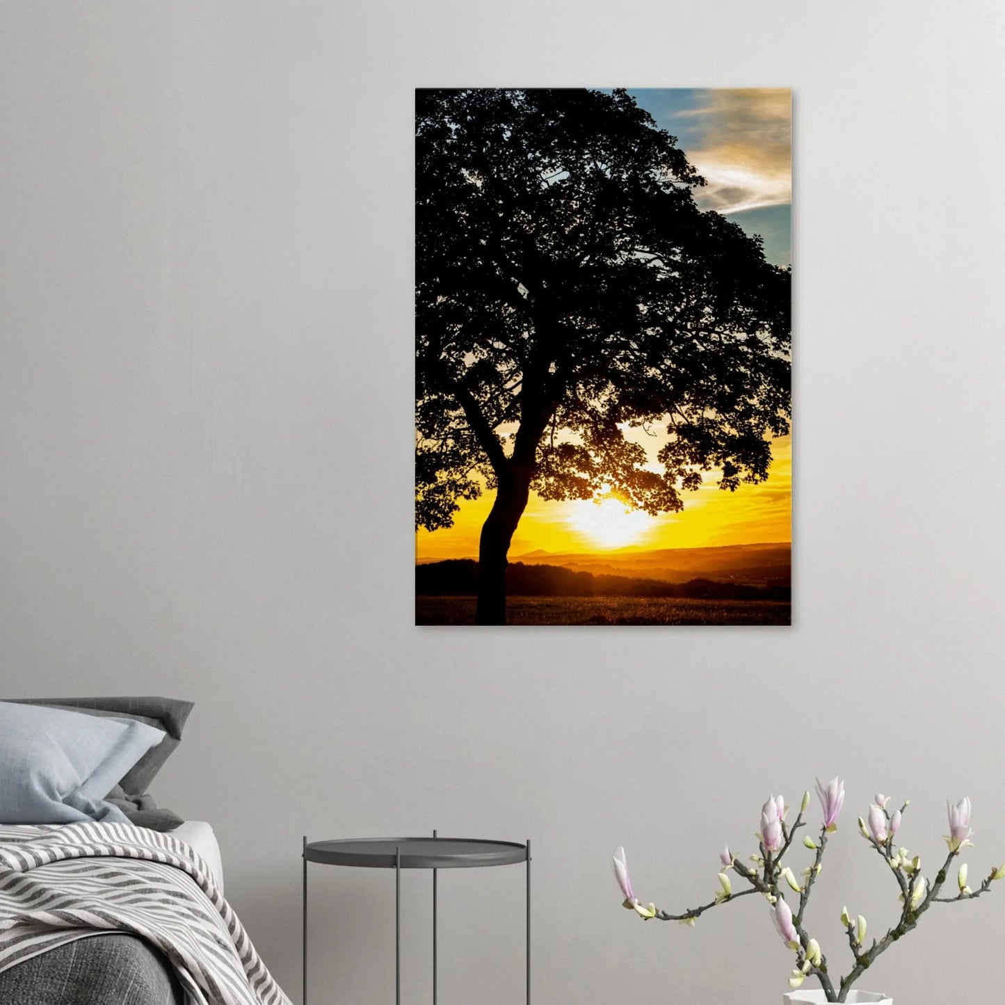 Stimmungsvolle Wandkunst für stilvolle Räume. Landschaftsfoto auf Leinwand - Kunstdruck Sonnenuntergang 70x100 cm / 28x40″: zeitlos und harmonisch. Eine besondere Bereicherung für jeden Raum.