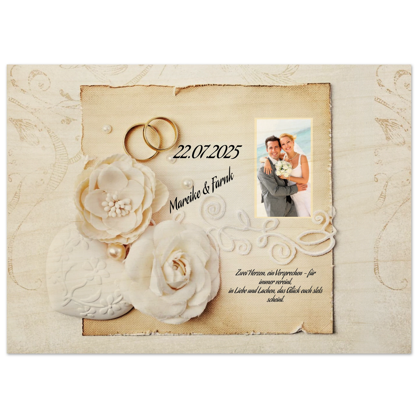 Einzigartige Erinnerung an einen besonderen Tag. Geschenk zur Hochzeit - Hochwertiger Holzdruck aus Birkenholz für rustikale Wandkunst: für einen besonderen Platz im Herzen. Eine besondere Geste mit Bedeutung.