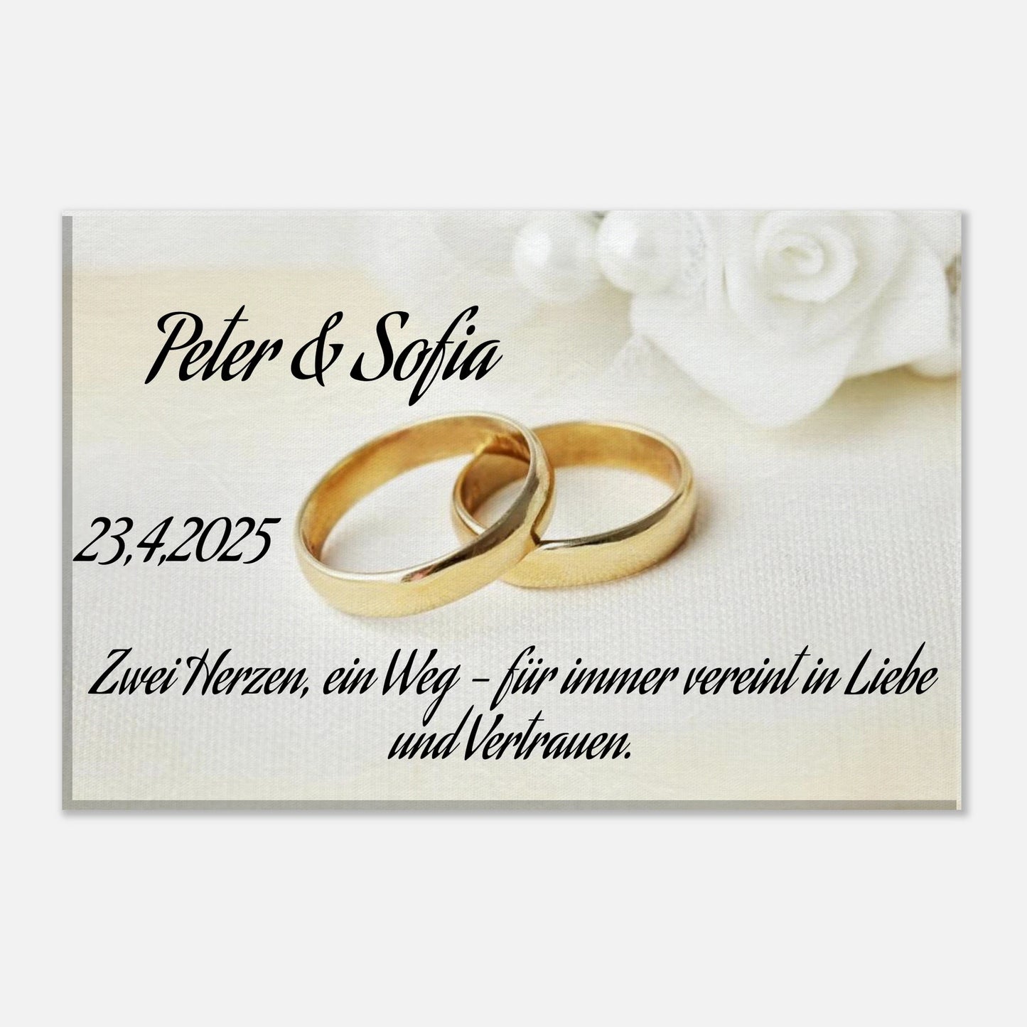 Festgehaltene Gefühle zur Hochzeit. Personalisiertes Geschenk zur Hochzeit – Kunstdruck auf Leinwand für Ihr Zuhause: inspiriert durch echte Emotionen. Eine besondere Geste mit Bedeutung.
