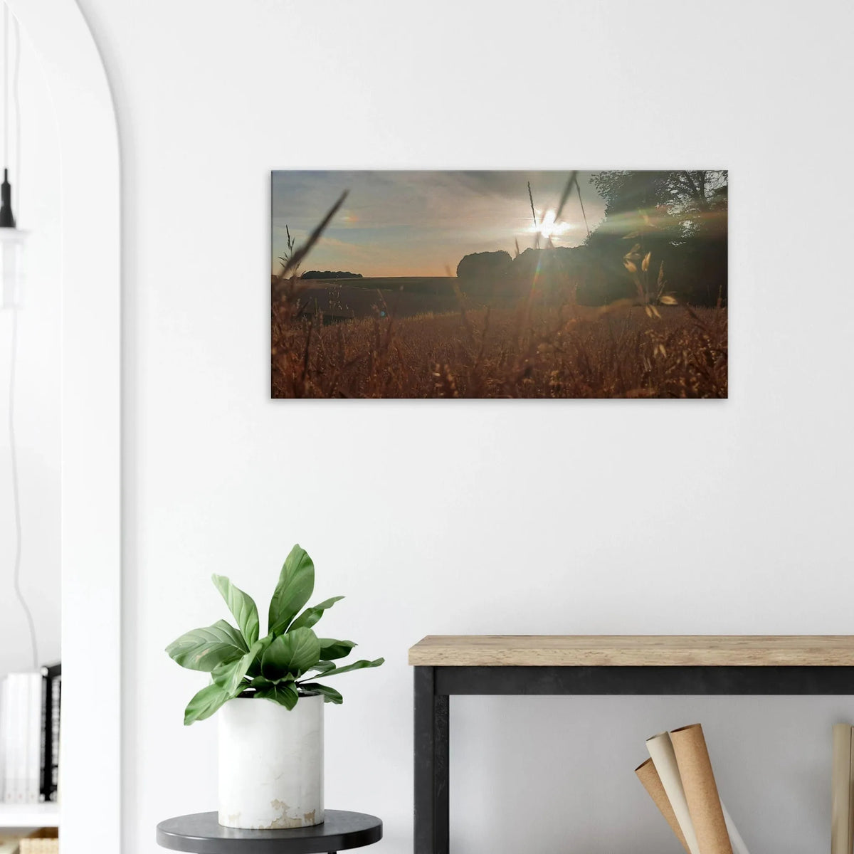 Dekoration mit Charakter. Westerwald Landschaftsbild Leinwand - Kunstdruck Die andere Perspektive: für stilvolle Raumgestaltung. Schlicht, elegant und wirkungsvoll.