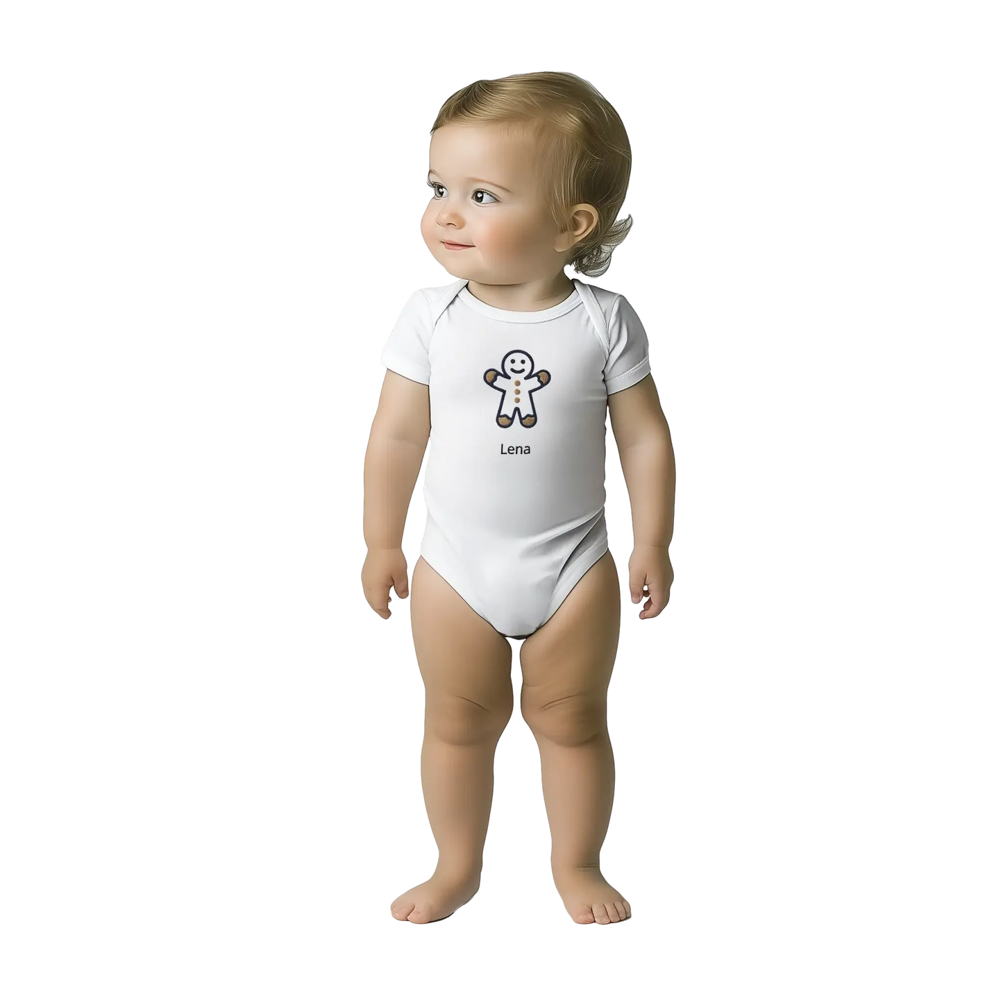 Liebevolle Erinnerung an Kindheitsmomente. Classic Baby Short Sleeve Bodysuit personalisiertes Geschenk zu Weihachten 🎅: freundlich und verspielt gestaltet. Zaubert ein Lächeln auf jedes Gesicht.