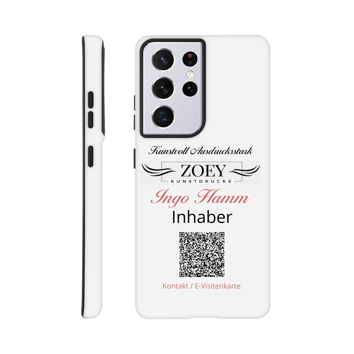 Stimmungsvolle Wandkunst für stilvolle Räume. Hartschalen Phone Case für Samsung – QR-Code Visitenkarte: passt in jedes Ambiente. Schlicht, elegant und wirkungsvoll.