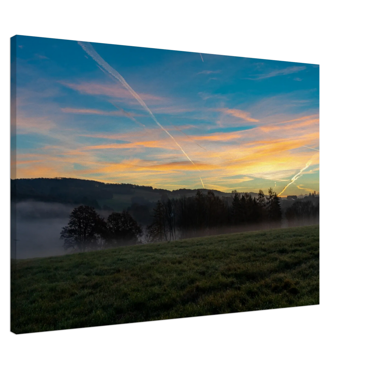 Kunstdruck auf Leinwand - Die sonne läutet den Tag ein 70x100 cm / 28x40″ – Kunstdruck auf Leinwand mit Holzkeilrahmen