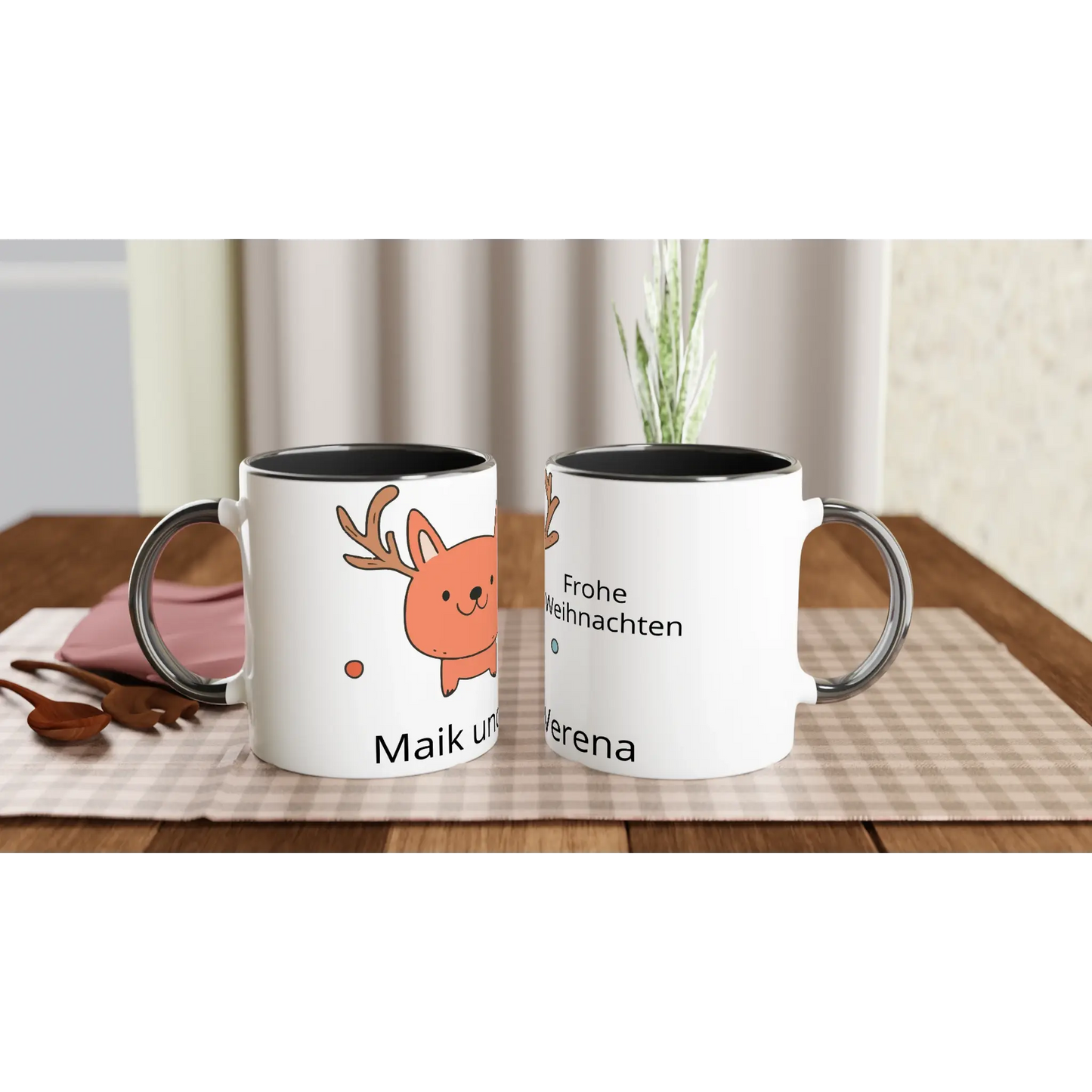 11 oz 312 Ml Kaffeetasse / Farbige Innenseite mit Weihnachtsmotiv 🎅 - Zoey Kunstdrucke