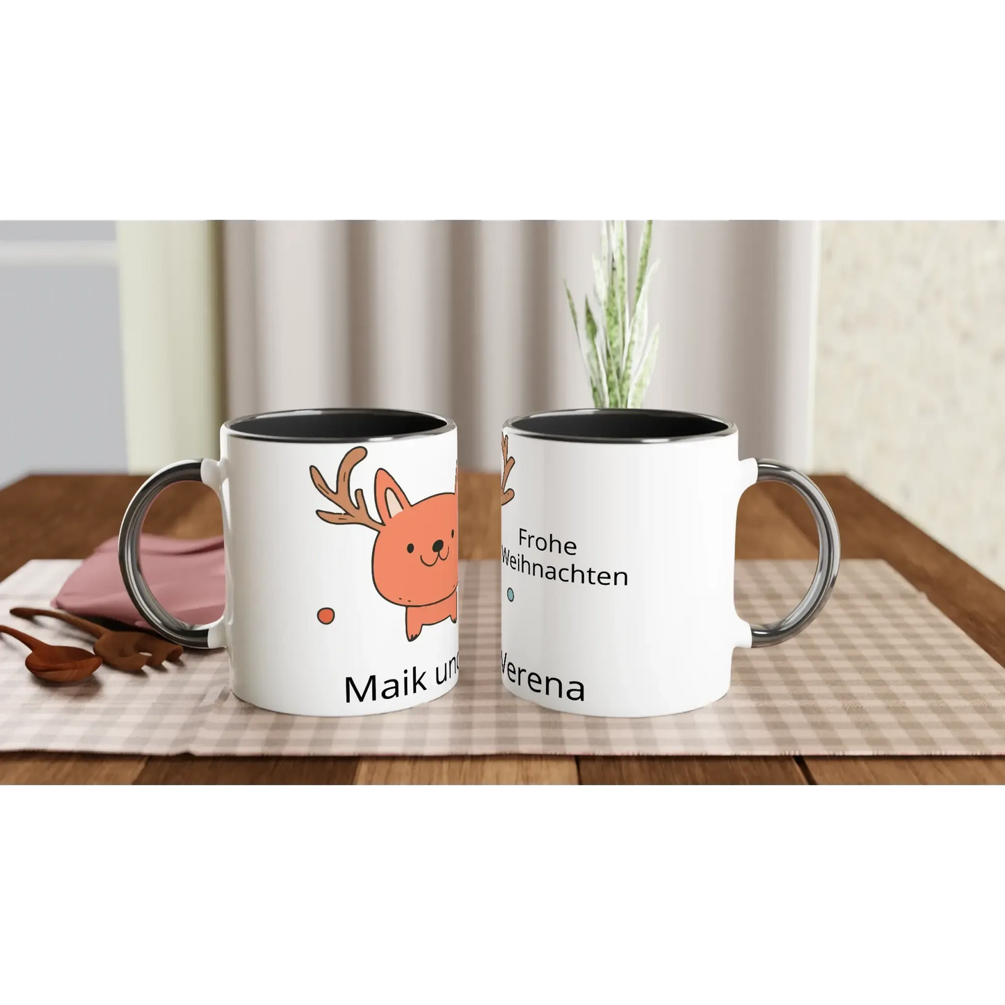 Sanfte Wandkunst fürs Kinderzimmer. 11 oz 312 Ml Kaffeetasse / Farbige Innenseite mit Weihnachtsmotiv: voller Geborgenheit und Fantasie. Zaubert ein Lächeln auf jedes Gesicht.