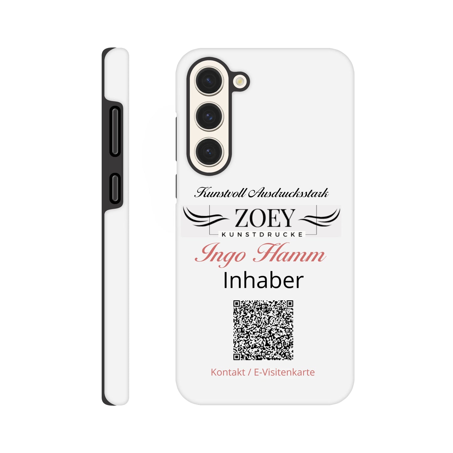 Dekoration mit Charakter. Hartschalen Phone Case für Samsung – QR-Code Visitenkarte: passt in jedes Ambiente. Eine besondere Bereicherung für jeden Raum.