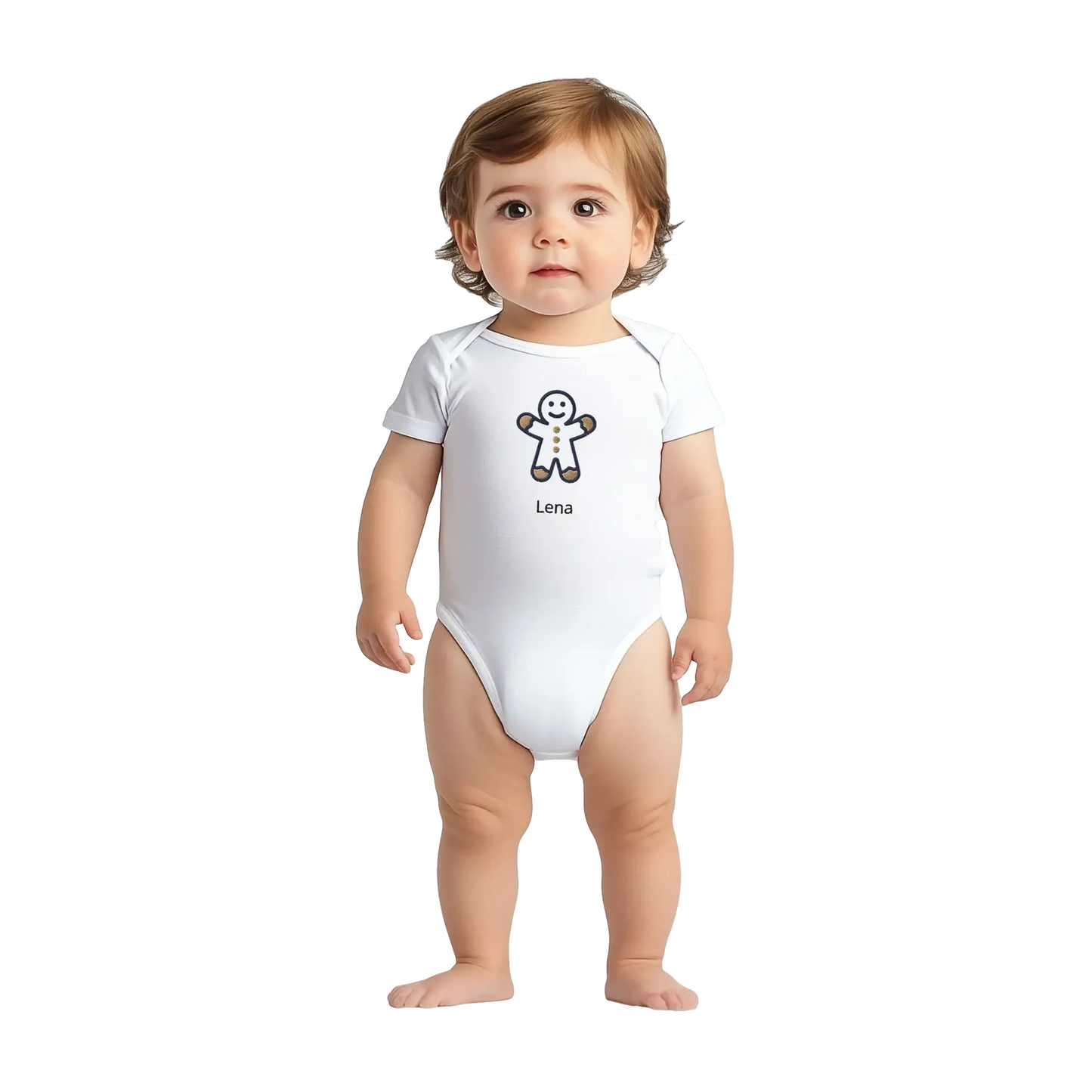 Liebevolle Erinnerung an Kindheitsmomente. Classic Baby Short Sleeve Bodysuit personalisiertes Geschenk zu Weihachten 🎅: freundlich und verspielt gestaltet. Zaubert ein Lächeln auf jedes Gesicht.