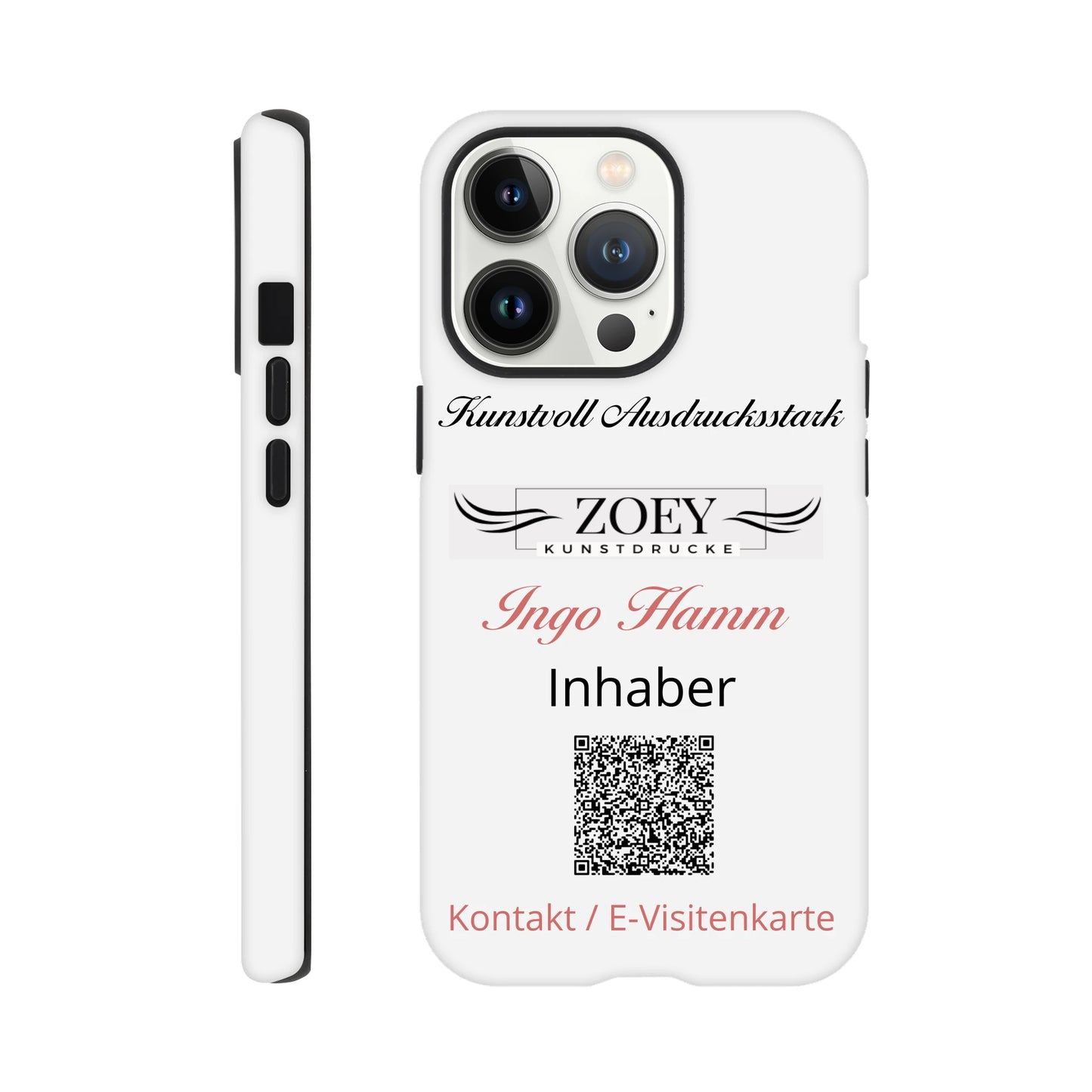 Stimmungsvolle Wandkunst für stilvolle Räume. Hartschalen Phone Case für iPhone – QR-Code Visitenkarte: zeitlos und harmonisch. Eine besondere Bereicherung für jeden Raum.