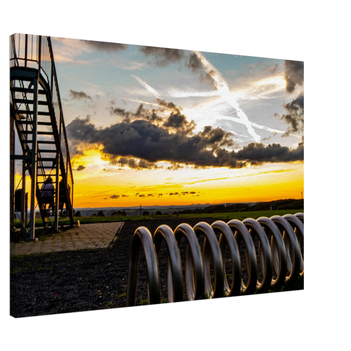 Dekoration mit Charakter. Kunstdruck auf Leinwand - Förderturm Bindweide 70x100 cm / 28x40″: für stilvolle Raumgestaltung. Eine besondere Bereicherung für jeden Raum.
