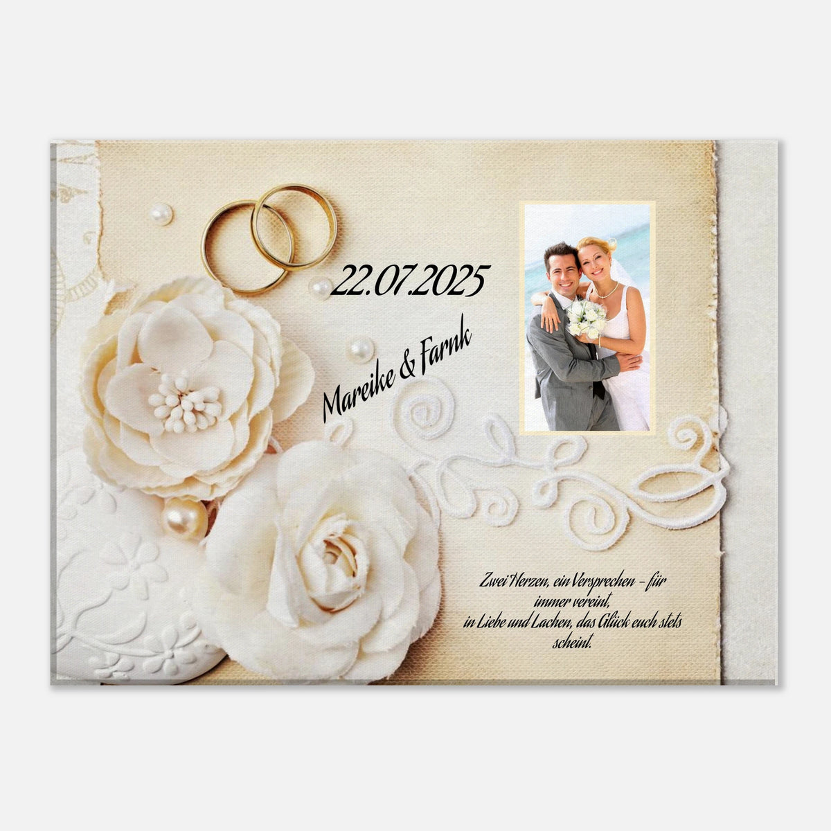 Geschenk zur Hochzeit - personalisierte Leinwand – Leinwandbild auf Holzkeilrahmen mit Motivdruck