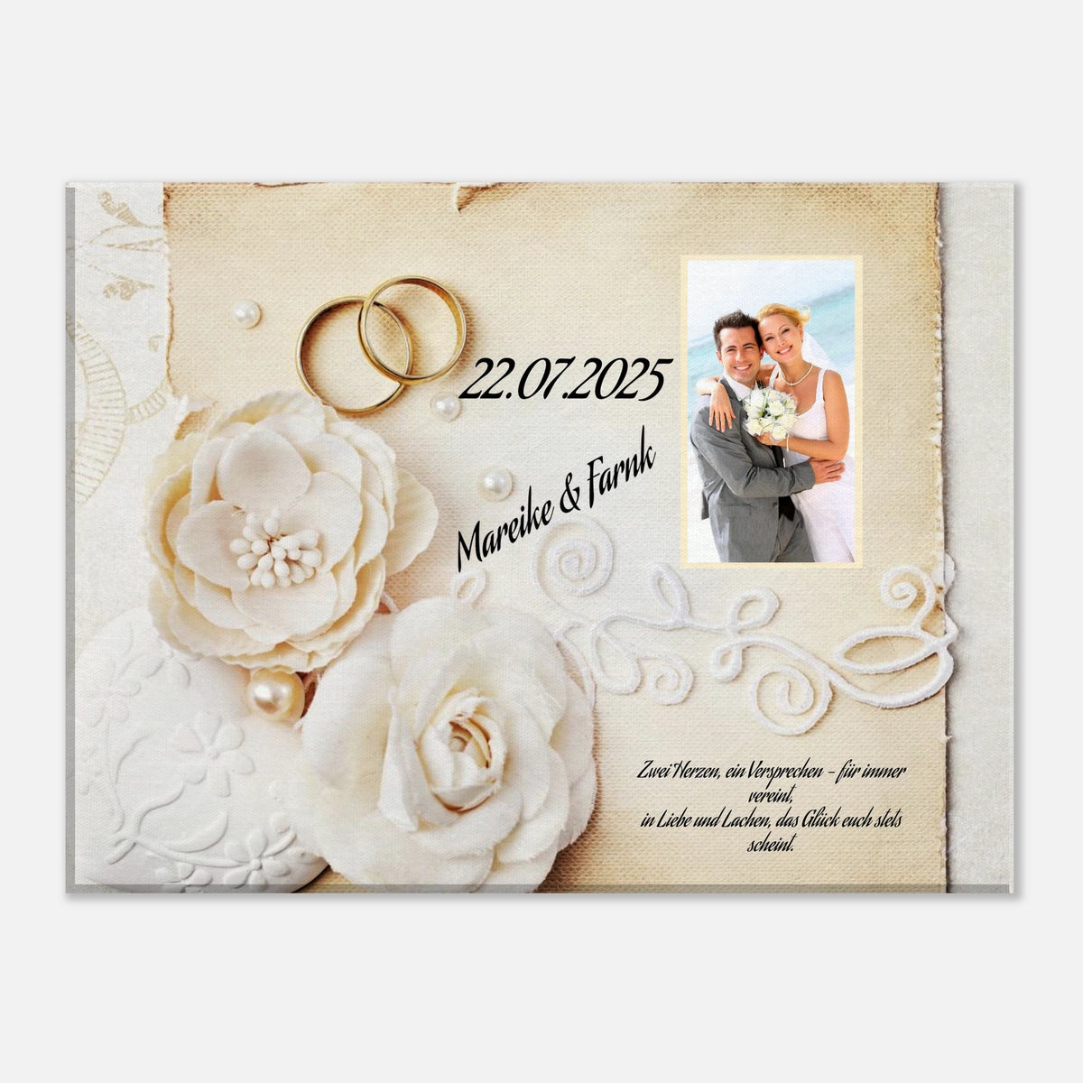 Geschenk zur Hochzeit - personalisierte Leinwand – Leinwandbild mit dekorativer Motivgestaltung