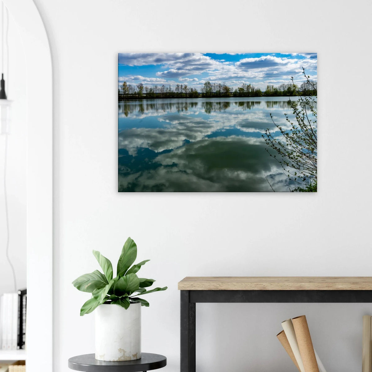 Dekoration mit Charakter. Kunstdruck trifft Leinwand - Horizont meets Water 70x100 cm / 28x40″: für stilvolle Raumgestaltung. Schlicht, elegant und wirkungsvoll.