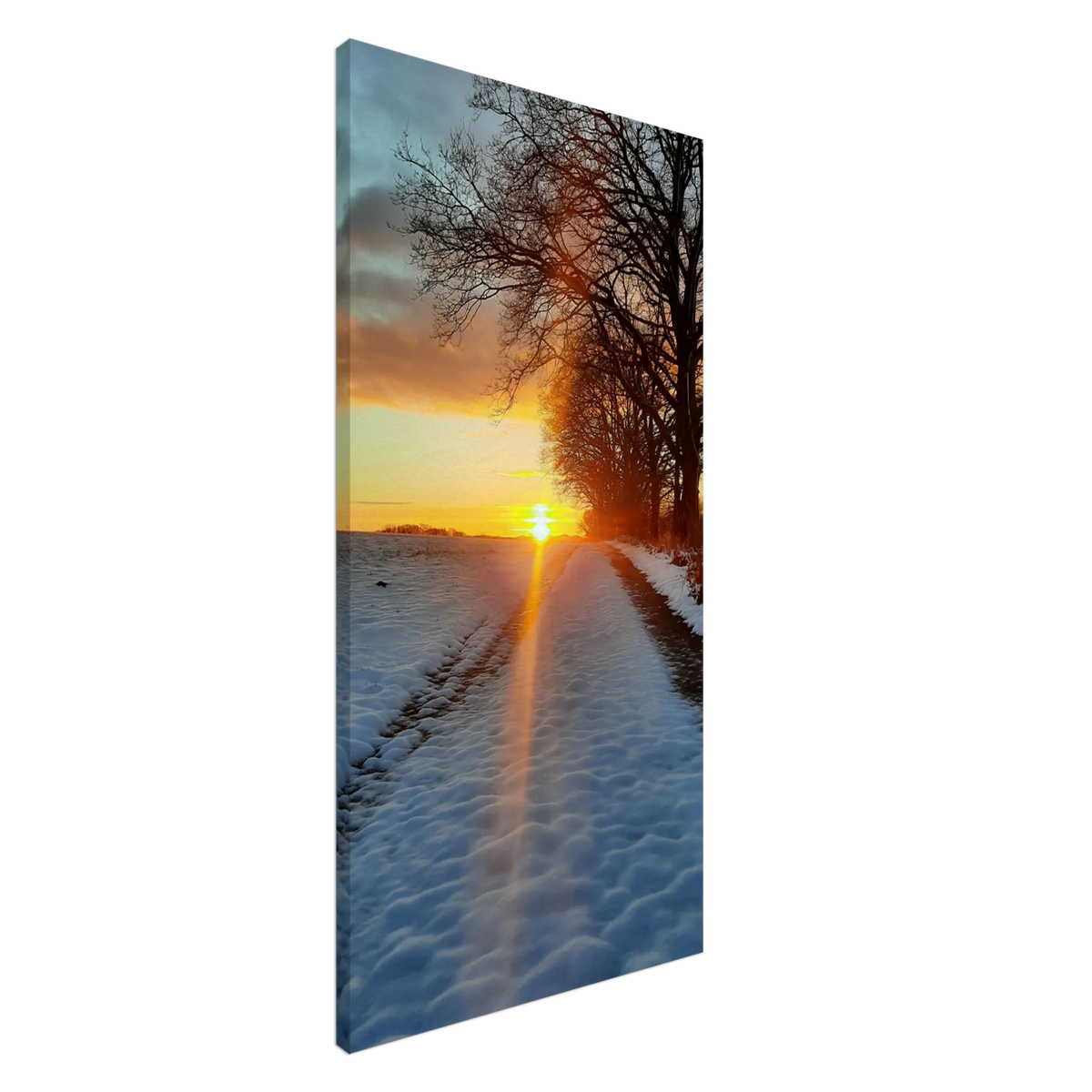 Abendrot Vor Einer Malerischen Landschaft – Hochwertiger Leinwanddruck – Kunstdruck auf Leinwand mit Holzkeilrahmen