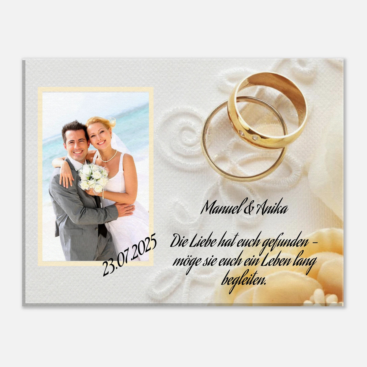 Stimmungsvolle Wandkunst für stilvolle Räume. perfekte Geschenkidee Hochzeit - Leinwanddruck personalisierbar: zeitlos und harmonisch. Eine besondere Bereicherung für jeden Raum.