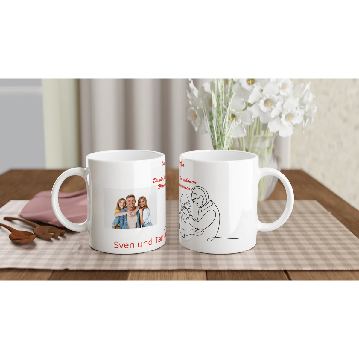 Oma und Opa Personalisierte Tasse – 11oz Keramikkaffeetassendesign mit Foto – Fototasse mit individuell anpassbarem Design