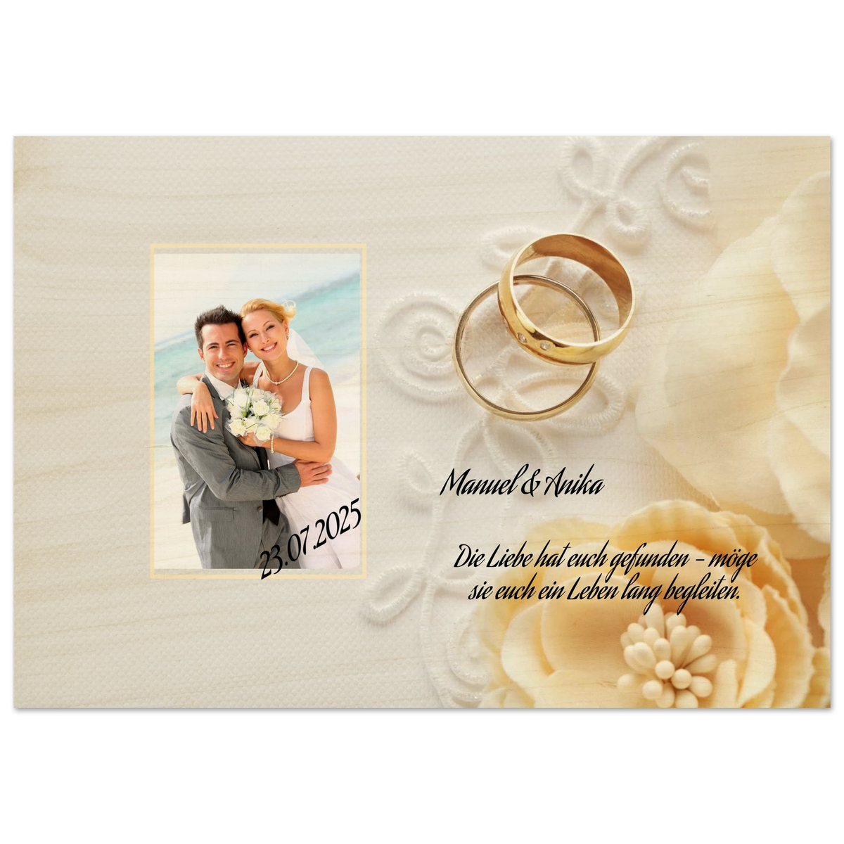 Persönliches Geschenk zur Hochzeit Holzdruck in 2 Stärken – Kunstdruck auf Holz für eine natürliche Raumgestaltung