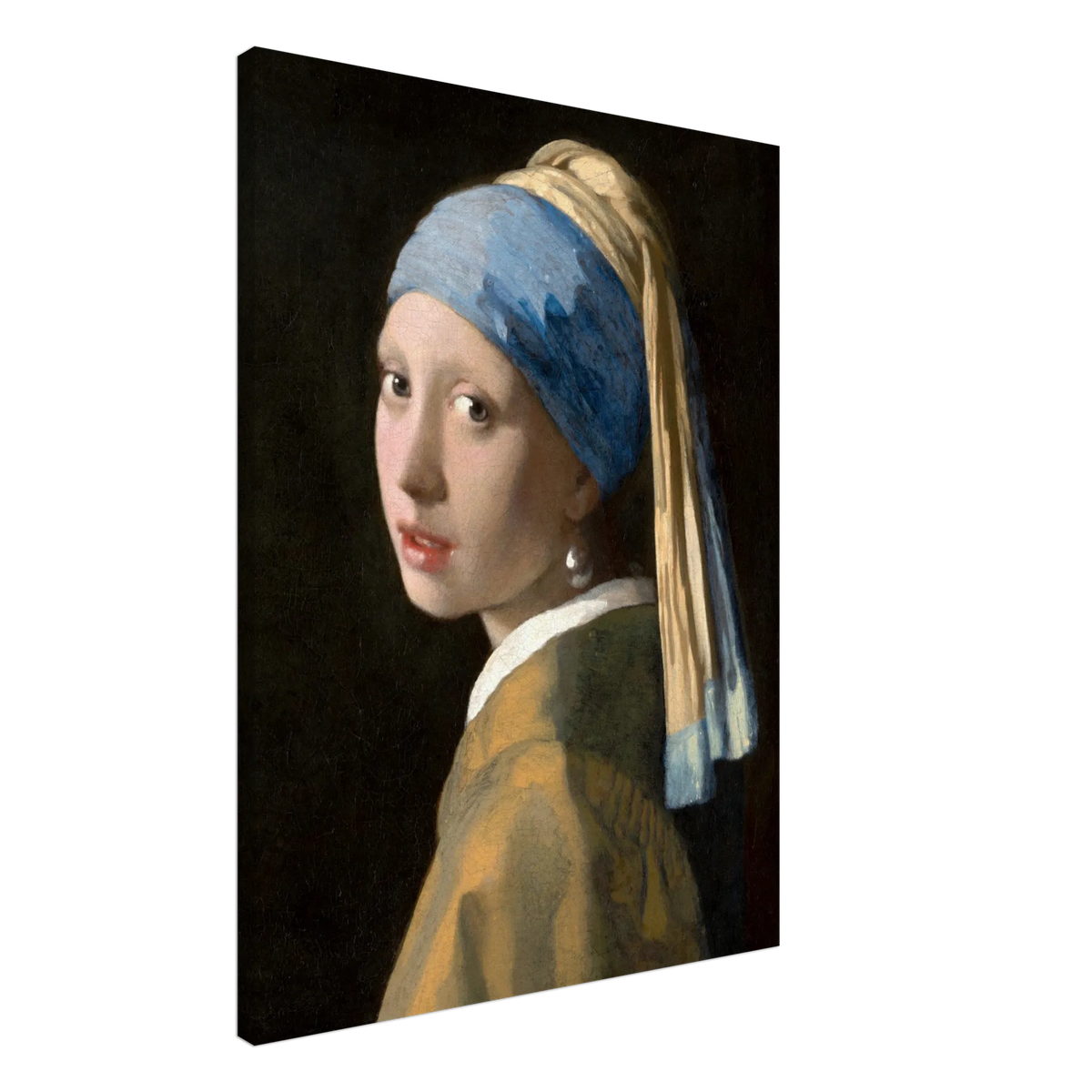 Bild Vermeer - Das Mädchen mit dem Perlenohrgehänge – Kunstvolle Wanddekoration – Kunstdruck auf Leinwand mit hochwertiger Druckwirkung