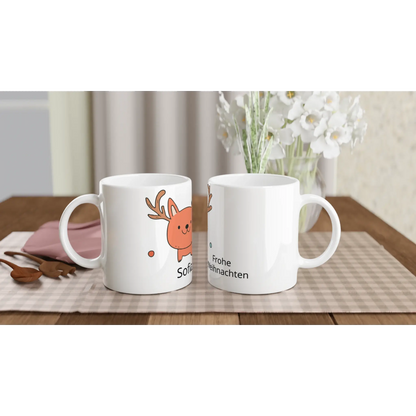 Weiße 11 oz 312 Ml Kaffeetasse mit Weihnachtsmotiv 🎅 - Zoey Kunstdrucke
