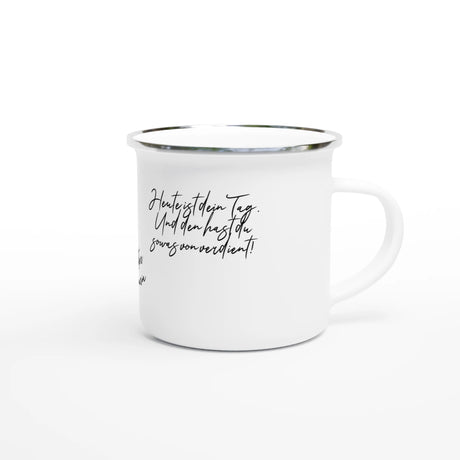 Hochwertige Keramiktasse für jeden Anlass. Weiße Emaille-Tasse zum Muttertag – 12oz Kaffeebecher für Outdoor-Passionierte: ideal für Büro, Homeoffice oder Zuhause. Ein besonderer Genuss für Kaffee- oder Teeliebhaber.