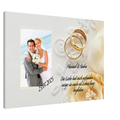Stimmungsvolle Wandkunst für stilvolle Räume. perfekte Geschenkidee Hochzeit - Leinwanddruck personalisierbar: passt in jedes Ambiente. Schlicht, elegant und wirkungsvoll.