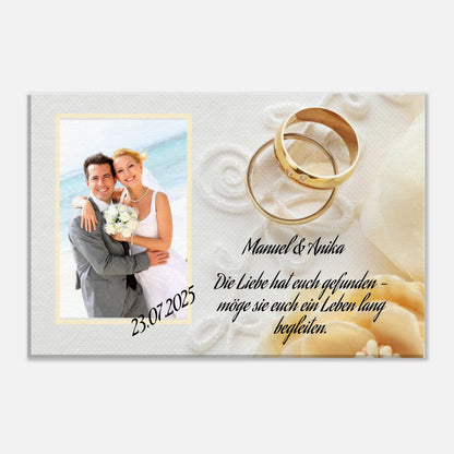 Dekoration mit Charakter. perfekte Geschenkidee Hochzeit - Leinwanddruck personalisierbar: zeitlos und harmonisch. Schlicht, elegant und wirkungsvoll.