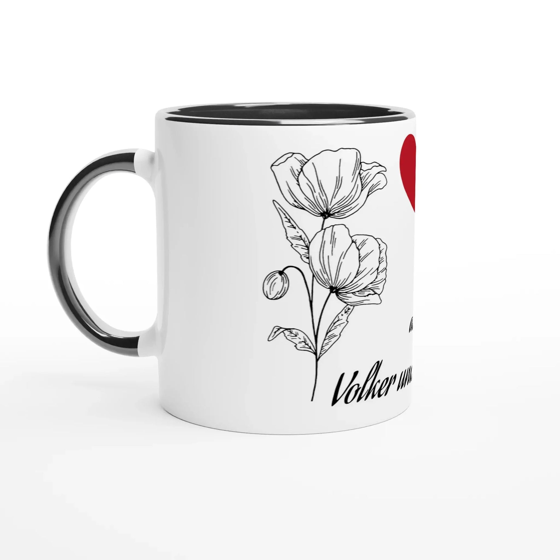 Weiße Keramiktasse 11oz mit Farbe an der Innenseite - Zoey Kunstdrucke