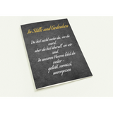 Stimmungsvolle Wandkunst für stilvolle Räume. Trauerspruch schwester- Dankeskarte handgemacht als Kunstdruck: für stilvolle Raumgestaltung. Schlicht, elegant und wirkungsvoll.