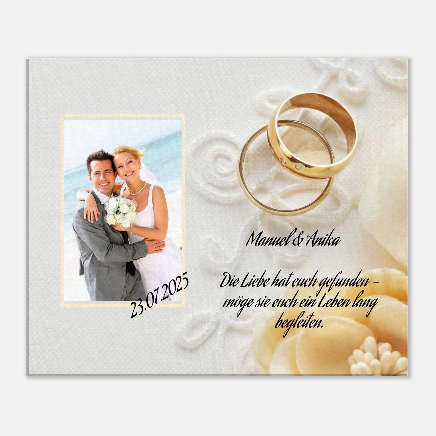 Stimmungsvolle Wandkunst für stilvolle Räume. perfekte Geschenkidee Hochzeit - Leinwanddruck personalisierbar: passt in jedes Ambiente. Schlicht, elegant und wirkungsvoll.