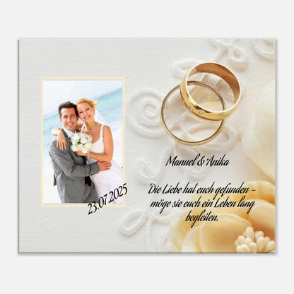 Stimmungsvolle Wandkunst für stilvolle Räume. perfekte Geschenkidee Hochzeit - Leinwanddruck personalisierbar: passt in jedes Ambiente. Schlicht, elegant und wirkungsvoll.