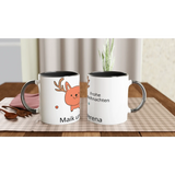 Keramiktasse 11 oz mit Weihnachtsmotiv – Farbige Innenseite & Henkel – weiße Fototasse aus Keramik für Kaffee oder Tee