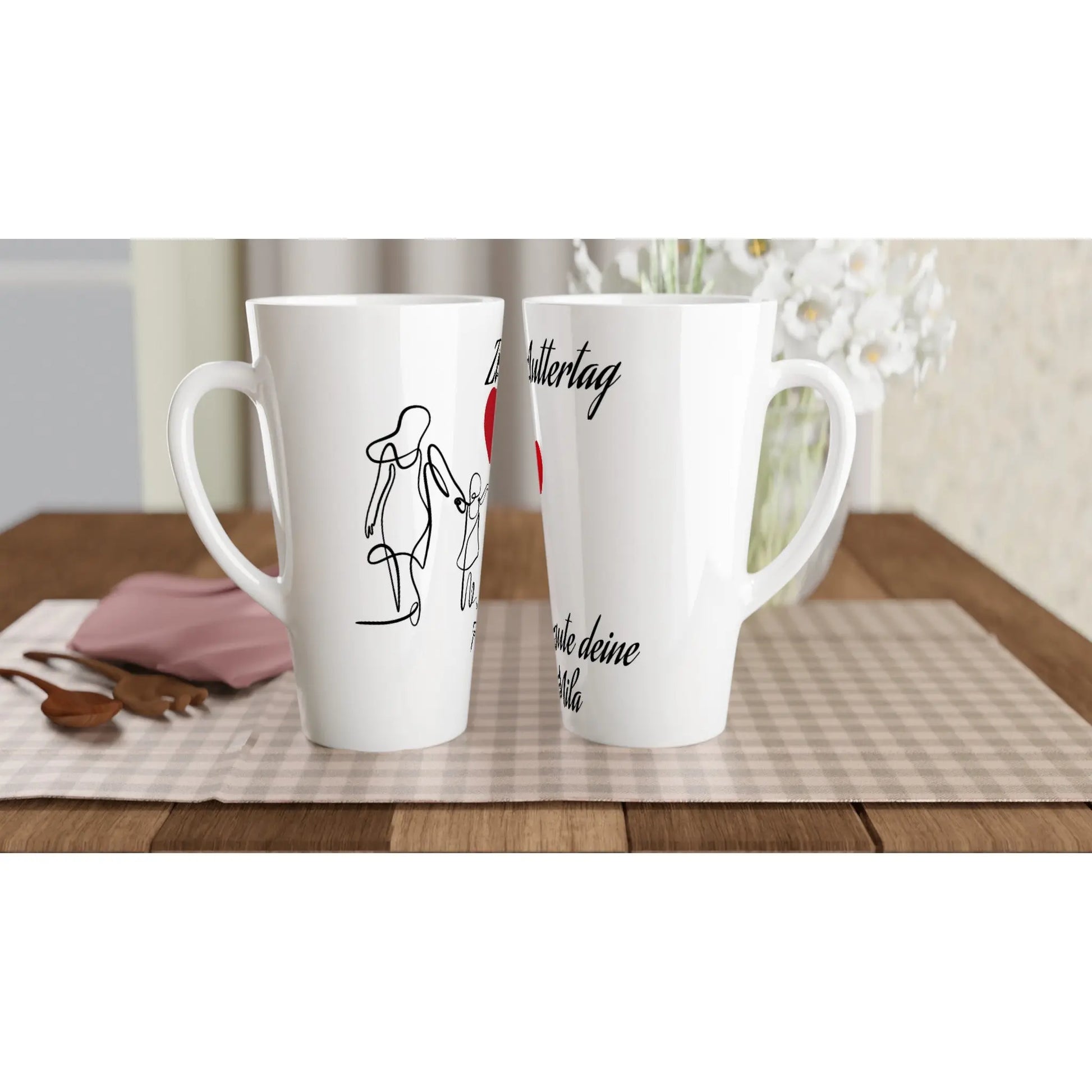 Weiße Latte-Tasse 17oz - Zoey Kunstdrucke