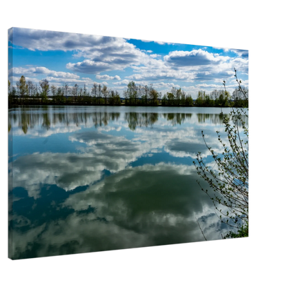 Stimmungsvolle Wandkunst für stilvolle Räume. Kunstdruck trifft Leinwand - Horizont meets Water  70x100 cm / 28x40″: passt in jedes Ambiente. Schlicht, elegant und wirkungsvoll.