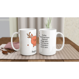Liebevoll gestaltete personalisierte Tasse. Tasse mit Weihnachtsmotiv personalisierbar: ideal für Büro, Homeoffice oder Zuhause. Ein besonderer Genuss für Kaffee- oder Teeliebhaber.