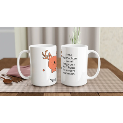 Sanfte Wandkunst fürs Kinderzimmer. Keramiktasse  Keramiktasse mit Weihnachtsmotiv 15 oz ca 420 ML personalisierbar: freundlich und verspielt gestaltet. Zaubert ein Lächeln auf jedes Gesicht.